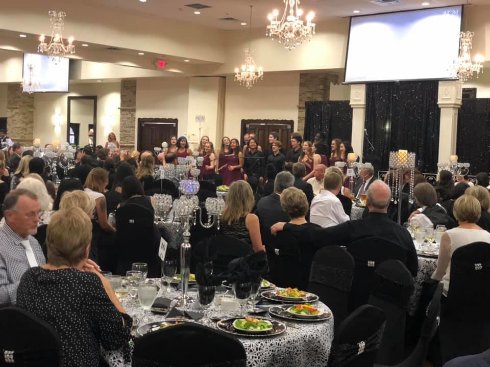 Attendees enjoy live entertainment at the 2019 Katy Christian Ministries gala. The event was the most recent in-person event because the gala was forced to go virtual in 2020. This year’s event will be held Sept. 9 at 6 p.m. at Palacio Maria in Katy.